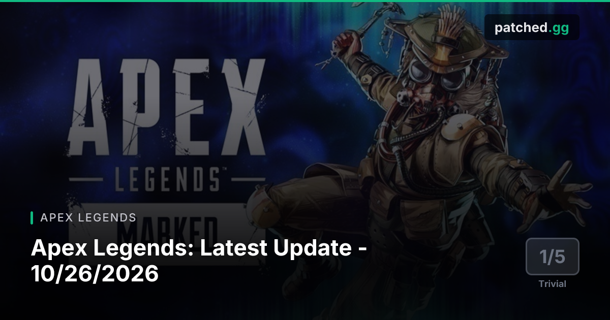 Apex Legends v10.26 — Ranked Exploit Fix | Patched