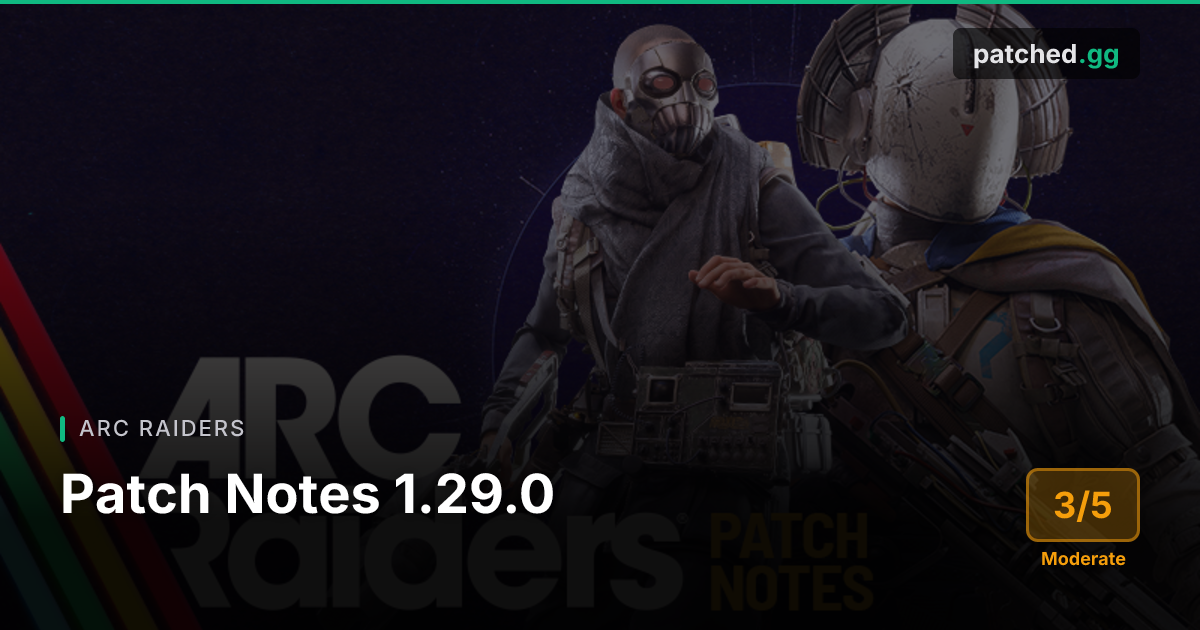 Arc Raiders v1.29.0 — New Rascal Weapon & Ermal | Patched