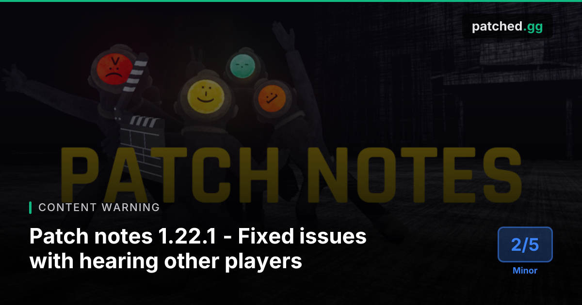 Content Warning v1.22.1 — Voice Chat Fix | Patched
