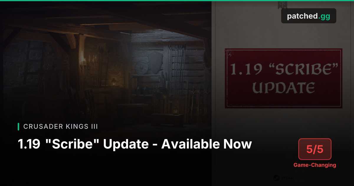 CK3 v1.19 — Ledger, Accolades & Elder Traits | Patched