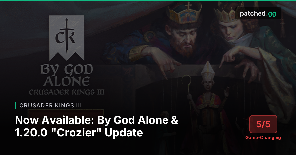 CK3 v1.20.0 — Playable Theocracies & Rites | Patched
