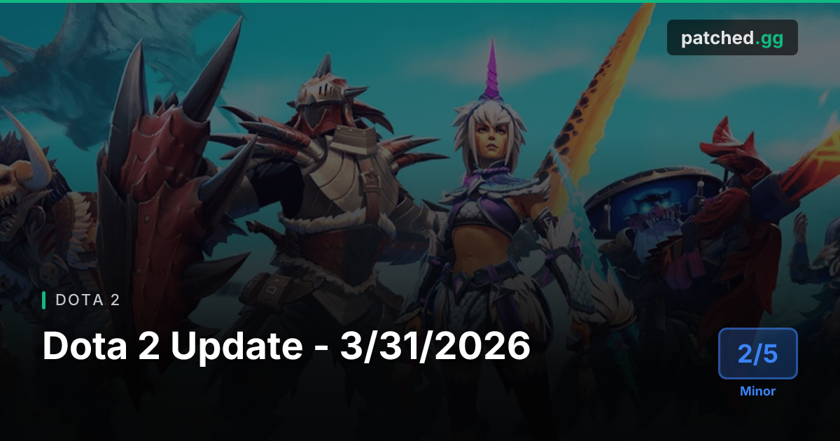 Dota 2 Update 3/31/2026 — Meepo & Spirit Breaker F | Patched