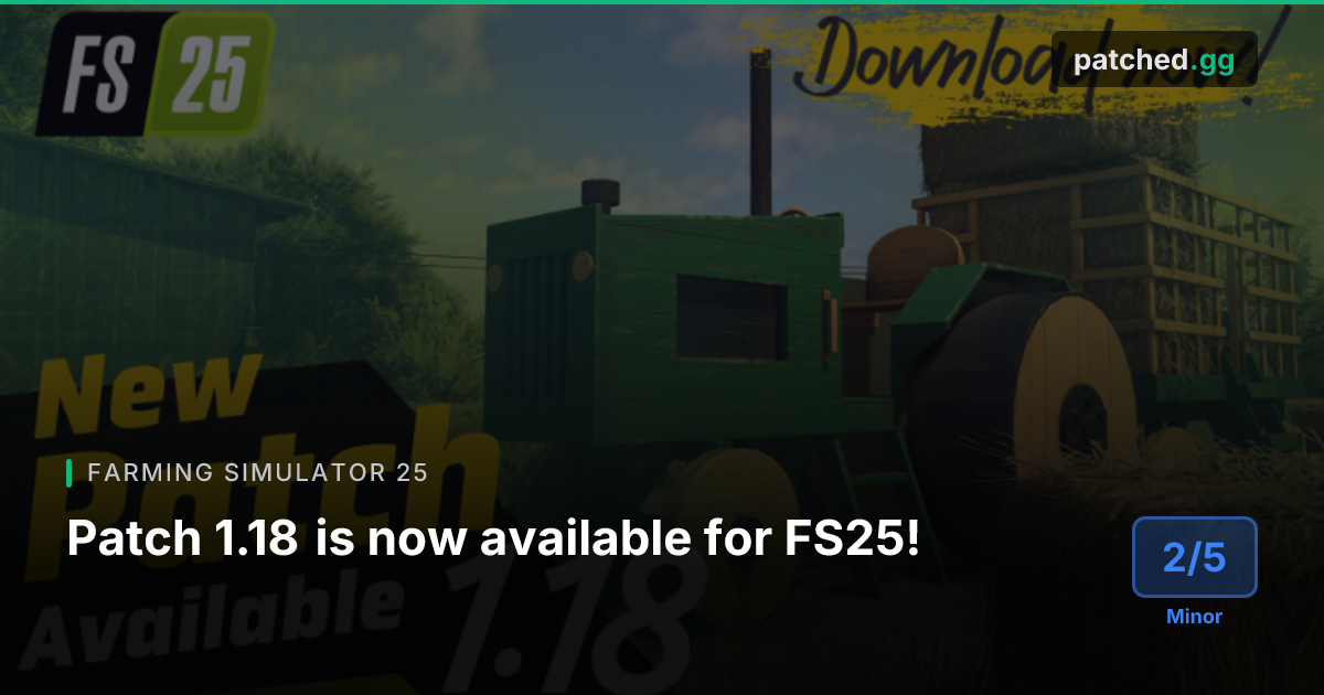 FS25 v1.18 — Methane Station & DLSS Update | Patched