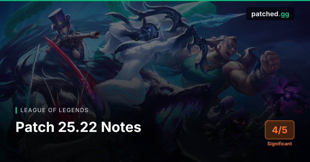 League of Legends Patch 25.22 — Skarner Changes & Rune Overhaul | Patched