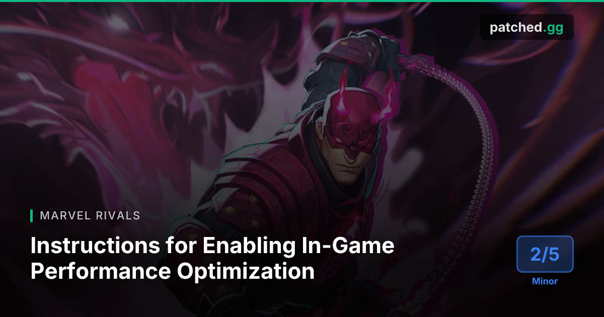 Marvel Rivals — New CPU Performance Optimization | Patched
