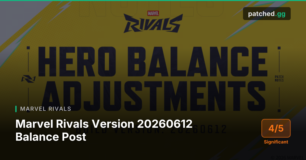Marvel Rivals v20260612 — 20 Hero Balance Pass | Patched