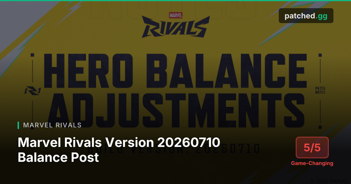 Marvel Rivals v20260710 — Massive Balance Post | Patched