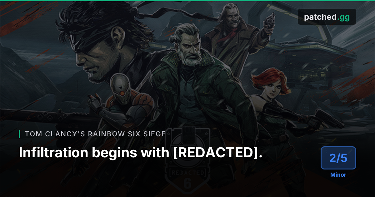R6 Siege [REDACTED] Event — MGS Crossover & Map | Patched