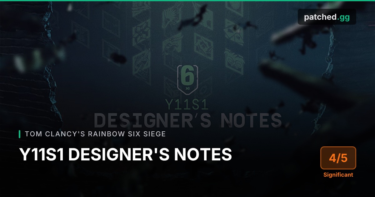 Rainbow Six Siege Y11S1 Designer's Notes - Skopós Rework & F2 Buffs ...