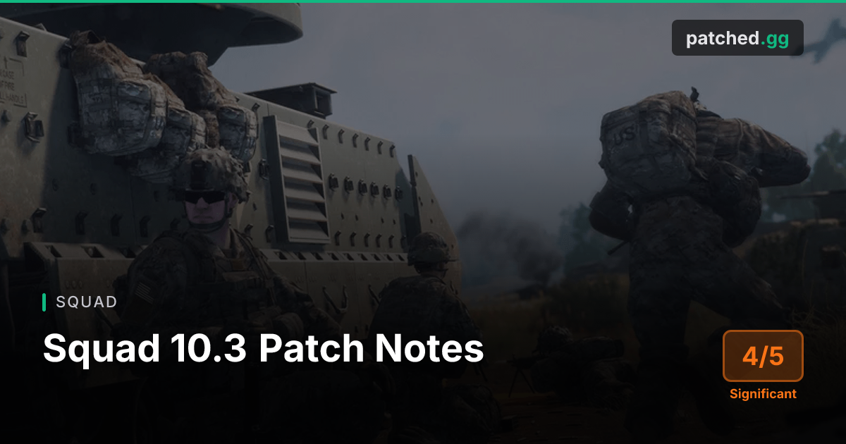 Squad Patch 10.3 — PLA Overhaul & Faction Restriction Removal | Patched