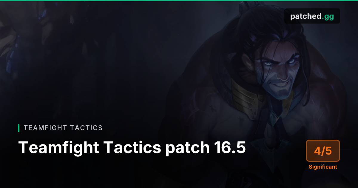 TFT Patch 16.5 — Reroll Buffs, T-Hex Rework & Yunara Changes | Patched